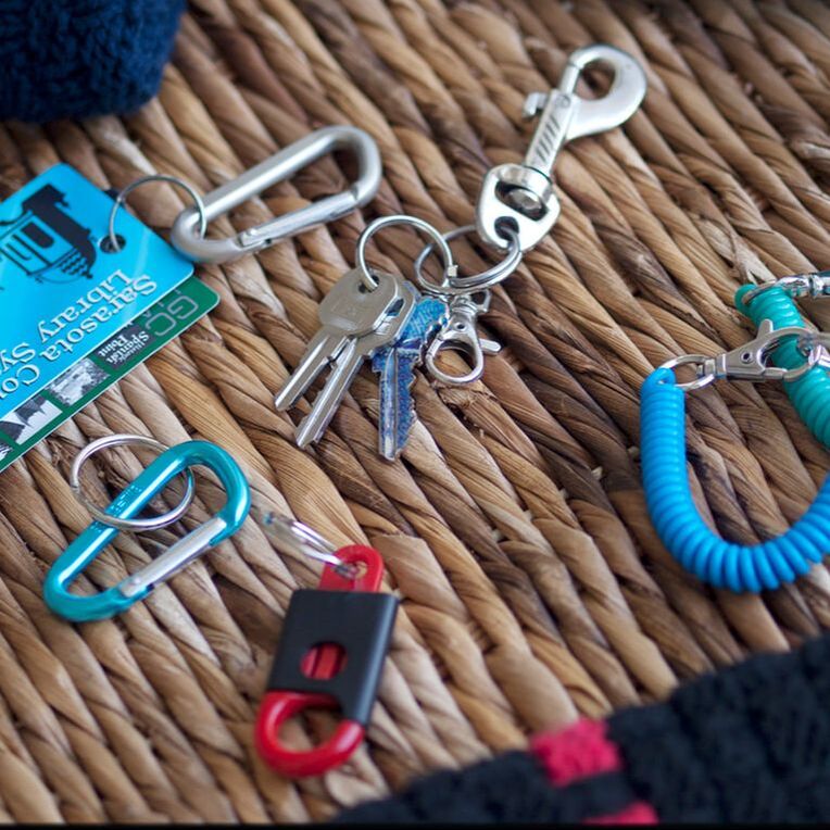 Carabiner hooks & key rings for Southampton Collection of bags by Moira Ravenscroft, Wyndlestraw Designs