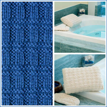 Hatfield Check with Malvern Spa Pillow & Mitt patterns by Moira Ravenscroft, Wyndlestraw Designs