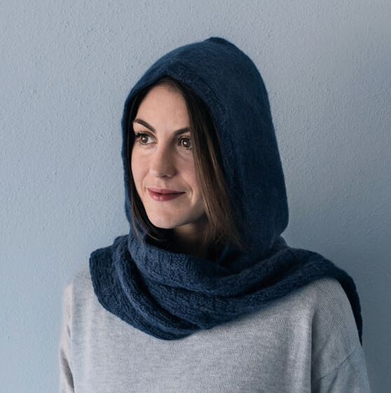 MIra Hooded Scarf by Anna Ravenscroft, Anna Alway Designs