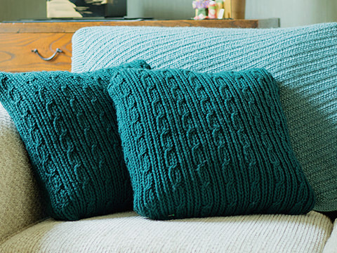 Verwood Cushions Knitting Pattern by Wyndlestraw Designs - www.wyndlestrawdesigns.com