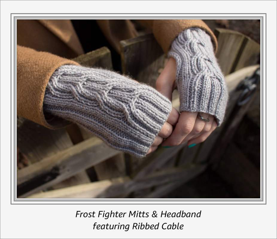 Frost Fighter Mitts & Headband by Anna Ravenscroft / Anna Alway, www.kikuknits.com