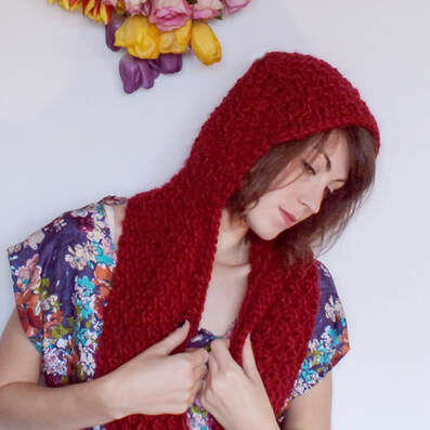 Vera Hooded Scarf by Anna Ravenscroft, Anna Alway Designs