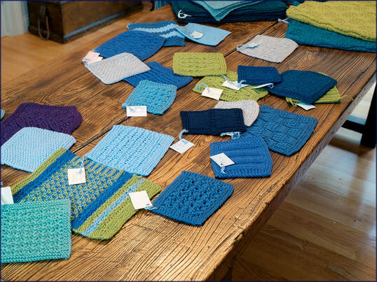 Samples for Reversible Knitting Stitches book by Moira Ravenscroft & Anna Ravenscroft, Wyndlestraw Designs