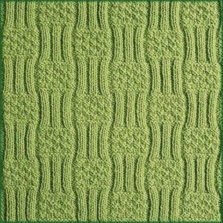 Woven Reed Stitch from Reversible Knitting Stitches by Moira Ravenscroft & Anna Ravenscroft, Wyndlestraw Designs