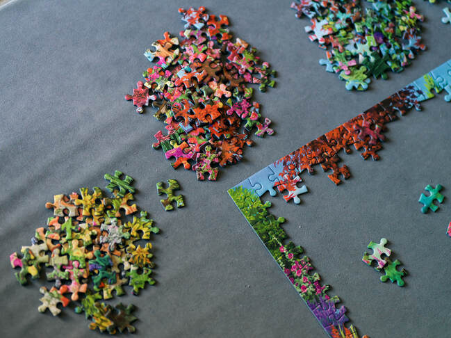 Jigsaw colours, photo by Moira Ravenscroft, Wyndlestraw Designs
