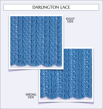 Darlington Lace from Reversible Knitting Stitches by Moira Ravenscroft & Anna Ravenscroft, Wyndlestraw Designs