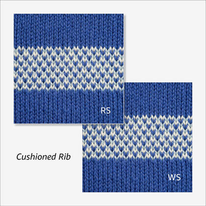 Cushioned Rib from Reversible Knitting Stitches by Moira Ravenscroft & Anna Ravenscroft, Wyndlestraw Designs