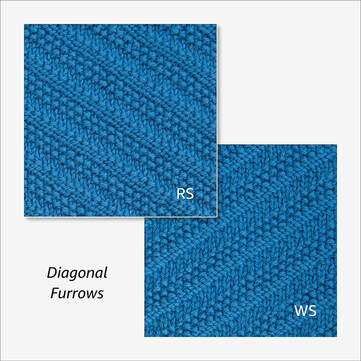 Diagonal Furrows from Reversible Knitting Stitches by Moira Ravenscroft & Anna Ravenscroft, Wyndlestraw Designs