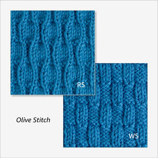 Olive Stitch from Reversible Knitting Stitches, Wyndlestraw Designs