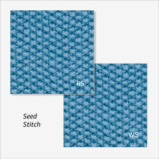 Seed Stitch from Reversible Knitting Stitches E-book by Moira Ravenscroft & Anna Ravenscroft, Wyndlestraw Designs
