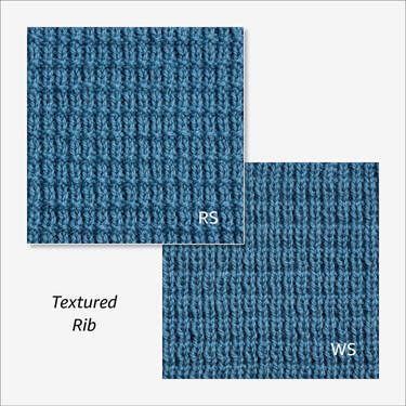 Textured Rib from Reversible Knitting Stitches by Moira Ravenscroft & Anna Ravenscroft, Wyndlestraw Designs