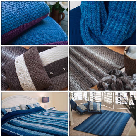 Knitting patterns using hand-spun yarn, by Moira Ravenscroft, Wyndlestraw Designs