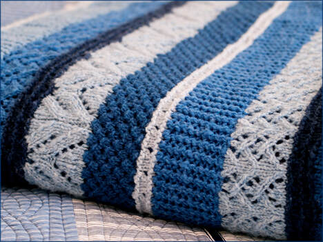 Ocean Currents Blanket by Moira Ravenscroft, Wyndlestraw Designs
