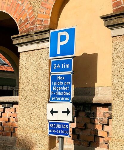 Sweden parking sign, Tim (hour), photo by Moira Ravenscroft, Wyndlestraw Designs