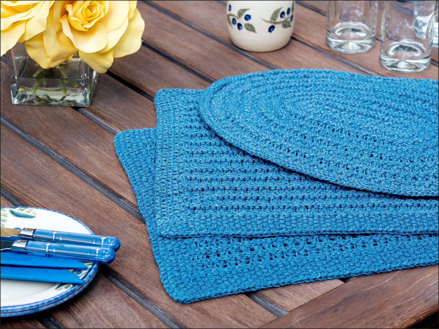 Mendip Placemats Knitting Pattern by Wyndlestraw Designs