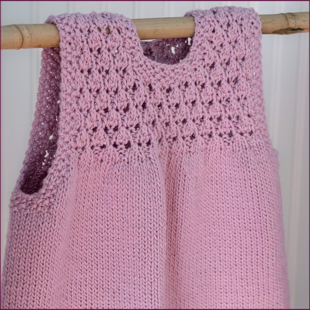 Aelwen Baby Dress Knitting Pattern by Wyndlestraw Designs